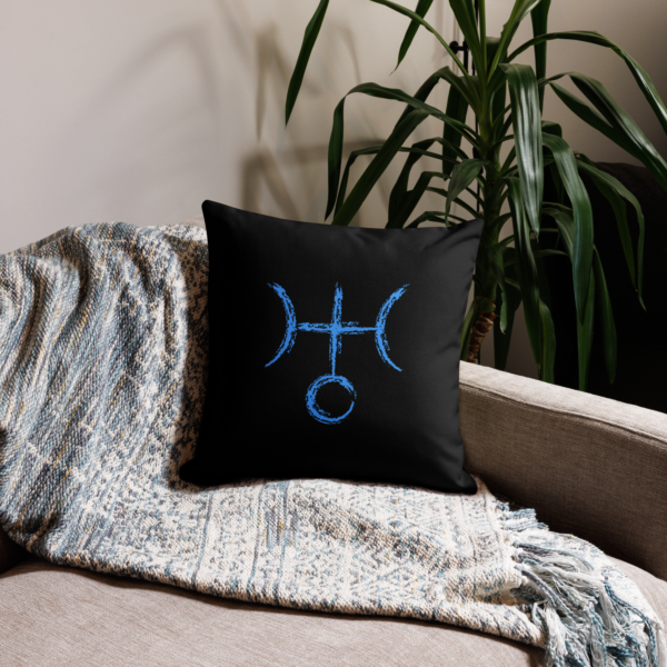 Uranus Glyph Throw Pillow (Black) - 3 Sizes - Image 2