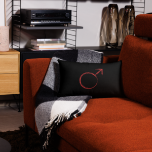 Mars Glyph Throw Pillow (Black) - 3 Sizes - Image 4