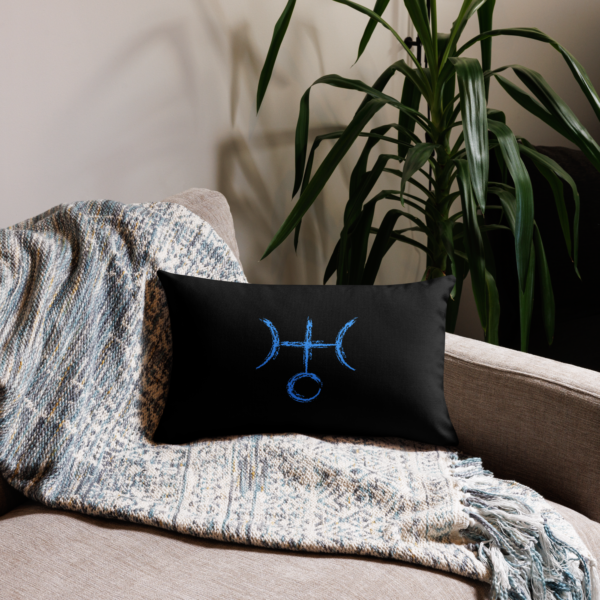 Uranus Glyph Throw Pillow (Black) - 3 Sizes - Image 4