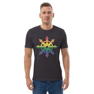 Pride Flag Chaos Star Dark Tee - Unisex - Image 6