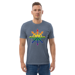 Pride Flag Chaos Star Dark Tee - Unisex - Image 8