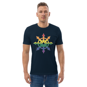 Pride Flag Chaos Star Dark Tee - Unisex - Image 4