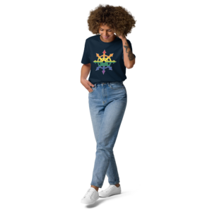 Pride Flag Chaos Star Dark Tee - Unisex - Image 2