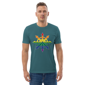Pride Flag Chaos Star Dark Tee - Unisex - Image 7