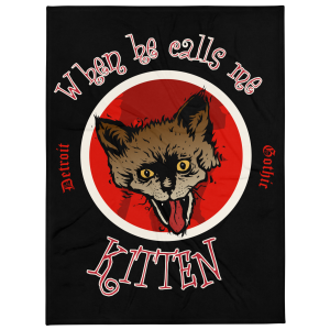 Kitty Throw Blanket (Black) - 2 Sizes - Image 2